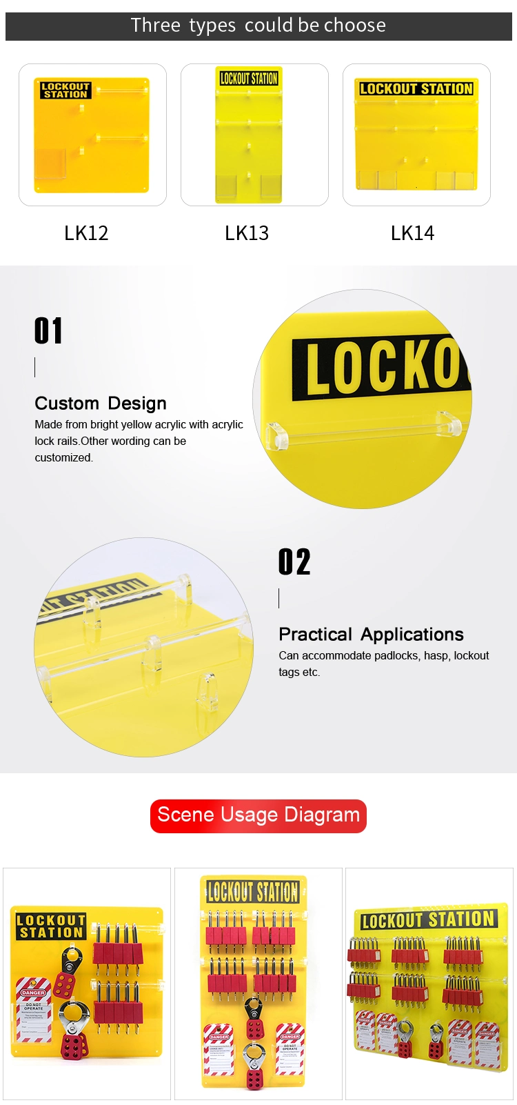 Electrical Industrial Lockout Station for 10 Locks (LK12)