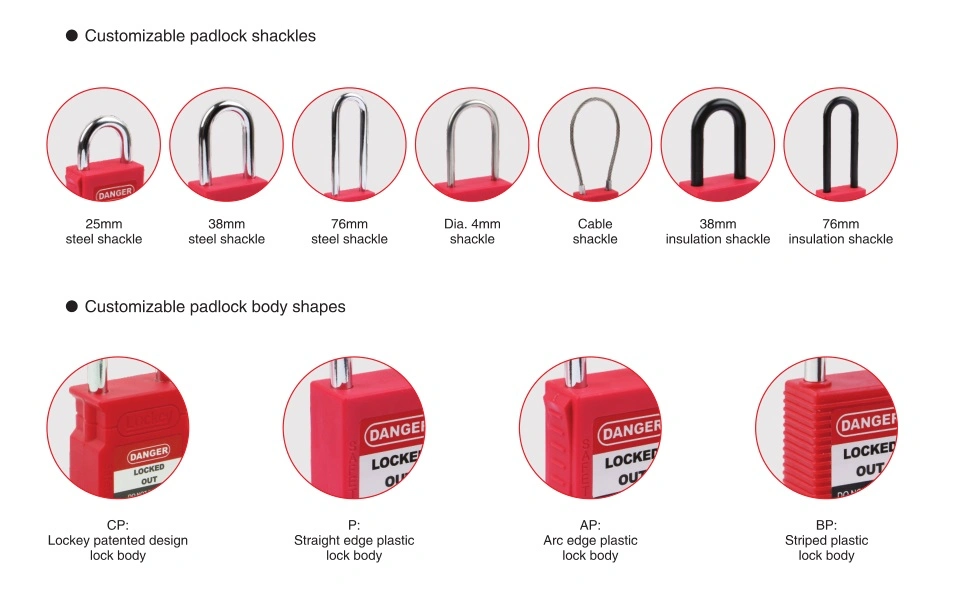 Lockey Loto New Design Steel Shackle Safety Padlock with Master Key