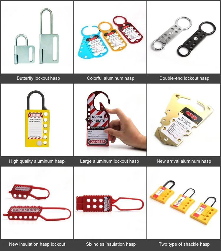 Customized Design 25mm Lock Shackle Safety Aluminum Lockout Hasp with Hook