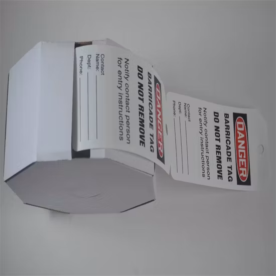 Etichetta di pericolo per barricata in rotolo Etichetta manuale in plastica PVC con funzione di bloccaggio